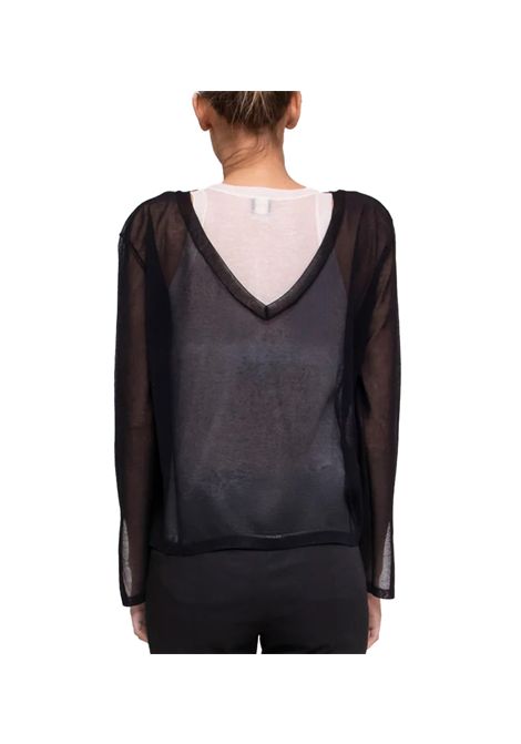 Maglia Pinko donna Martin 105153 A2LS Nera cotone girocollo rotondo elastico PINKO | Maglie | 105153 A2LSZZ2
